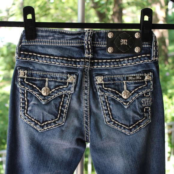 Y2K Miss Me Jeans Girls JK5014B100 Bootcut Size 10 Low Rise Cotton Flair - Picture 1 of 14